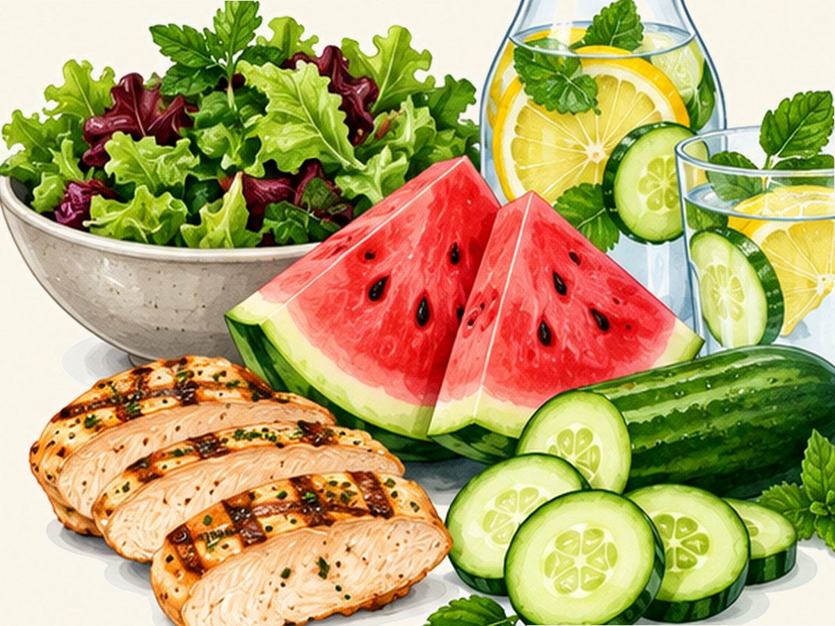 Vitamin C foods illustration