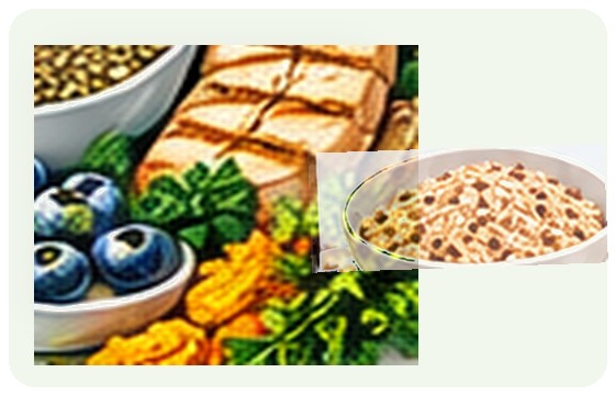 Calcium, iron and fiber sources illustration