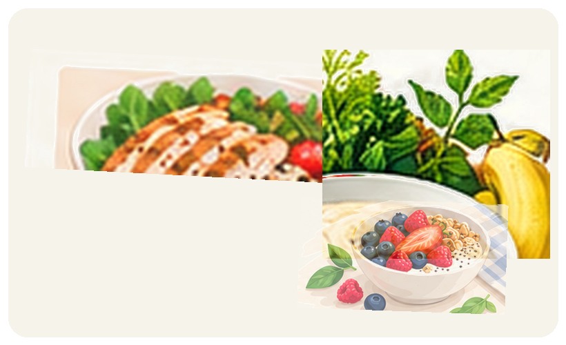 Evidence-focused food illustration for GERD