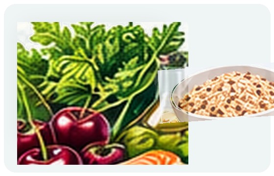 Vegetables, fruits and whole grains illustration