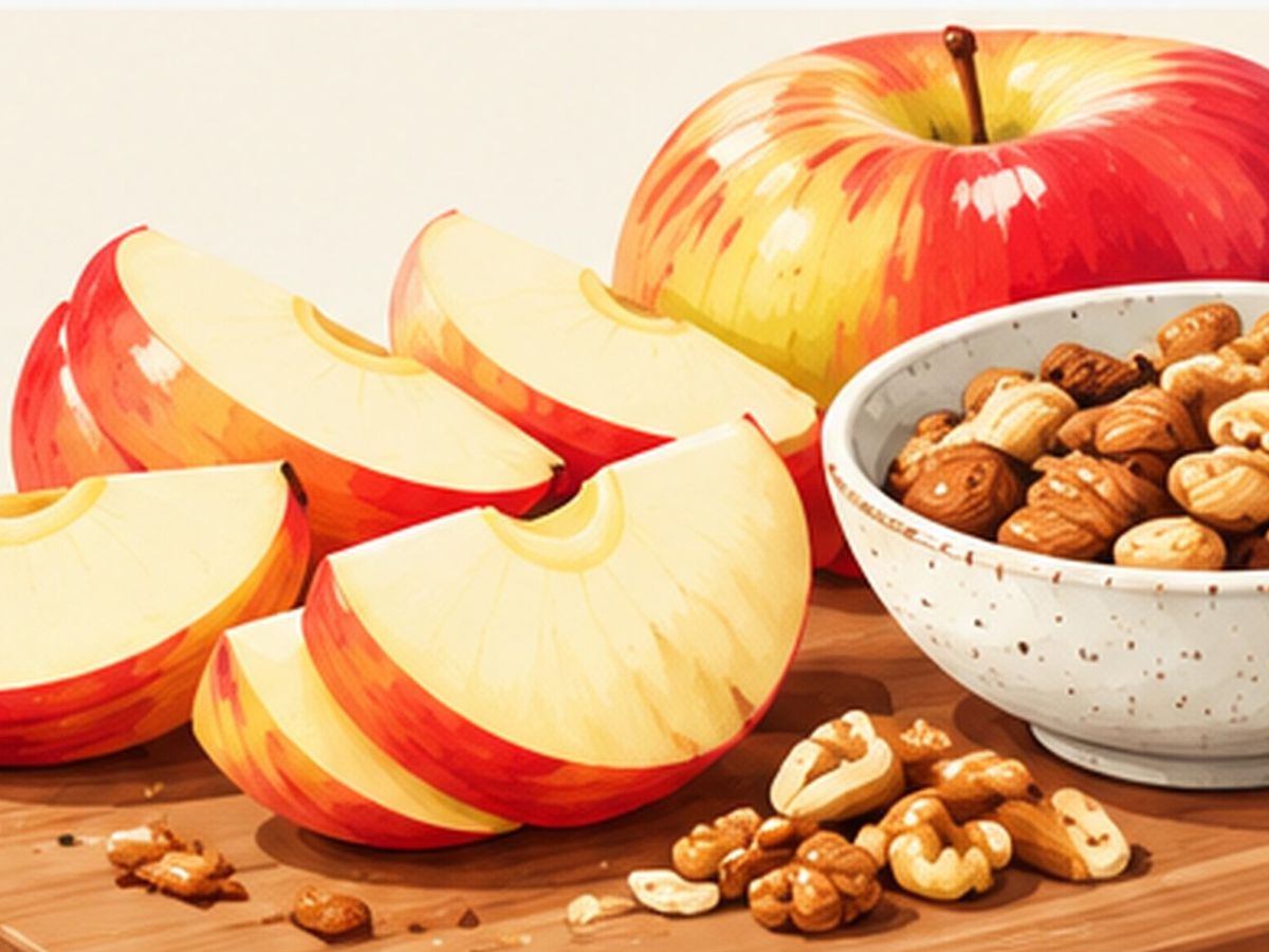Fruit with unsalted nuts illustration