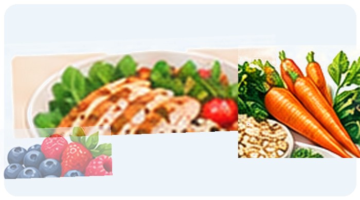 Chicken, Rice & Carrot Bowl illustration