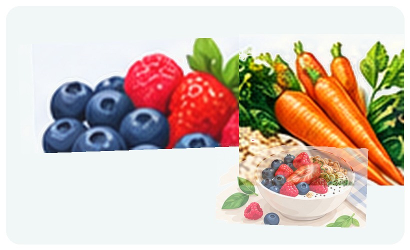 Evidence-focused food illustration for Irritable Bowel Syndrome (IBS)