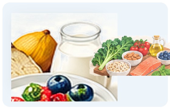 Yogurt and hard cheeses illustration
