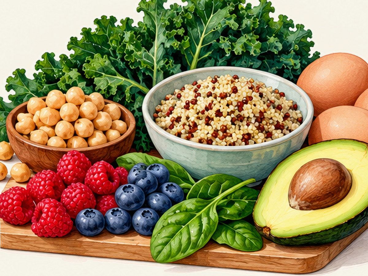 Evidence-focused food illustration for Menopause