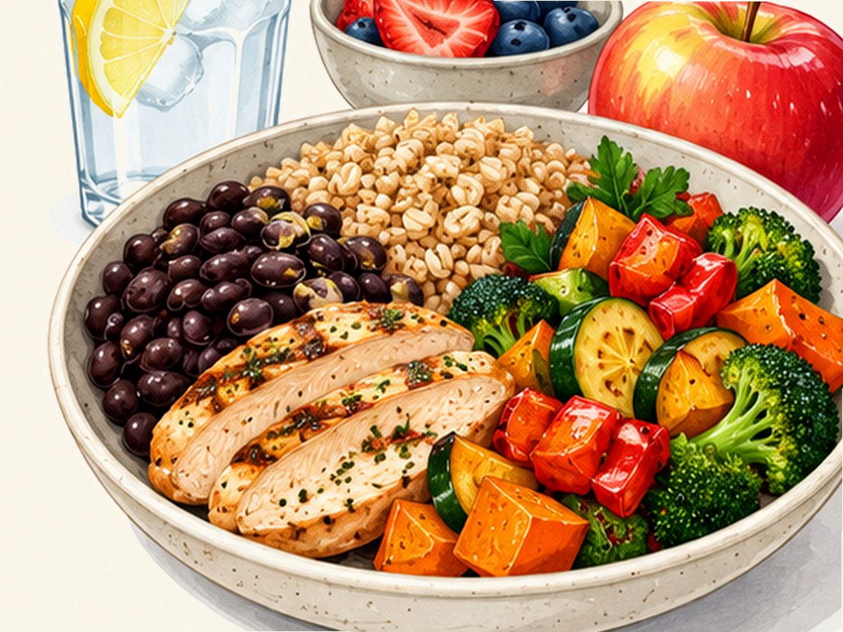 Evidence-focused food illustration for Men’s Hormones & Metabolism With Age