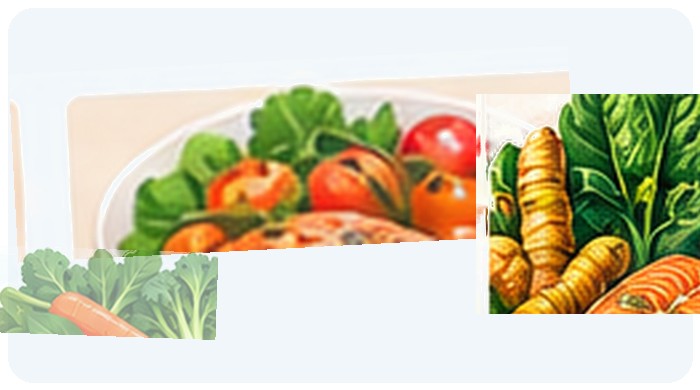 Salmon, Whole Grain & Vegetables illustration
