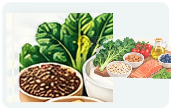 Calcium-rich dairy or alternatives illustration