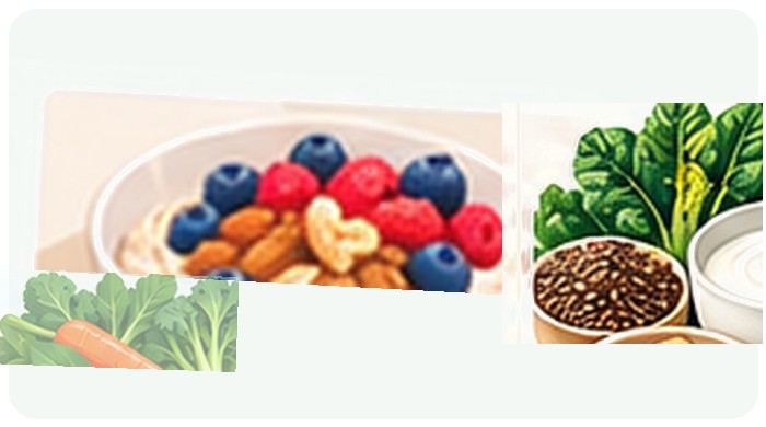 Yogurt, Berries & Oats illustration