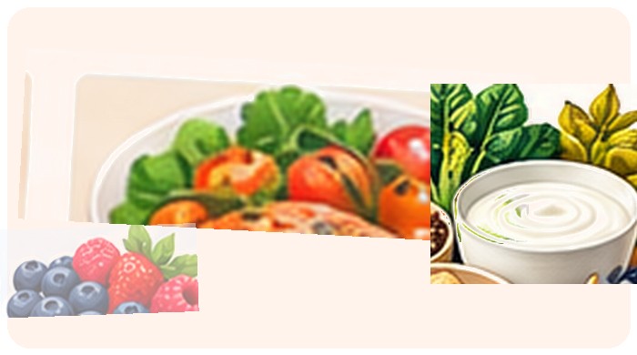 Salmon with Greens & Potato illustration