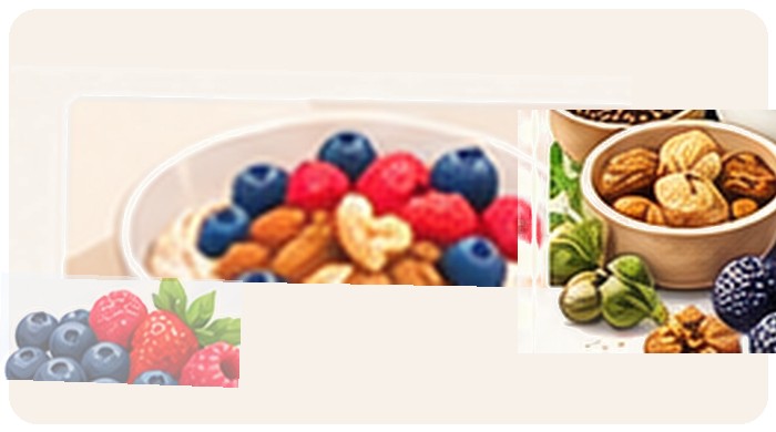 Egg & Vegetable Breakfast with Fortified Milk illustration