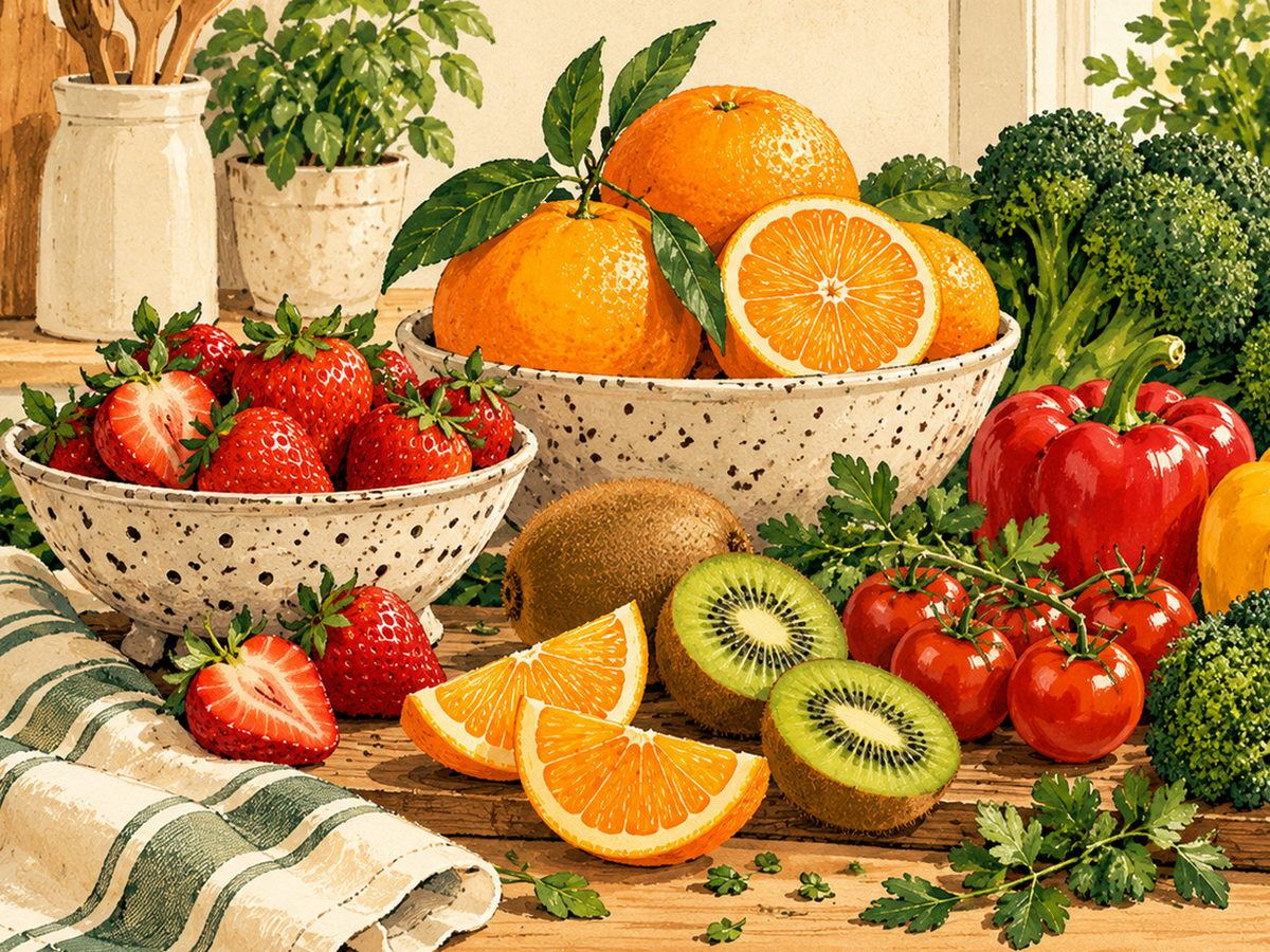 Vegetables and fruit illustration