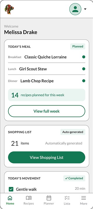 Dashboard screen