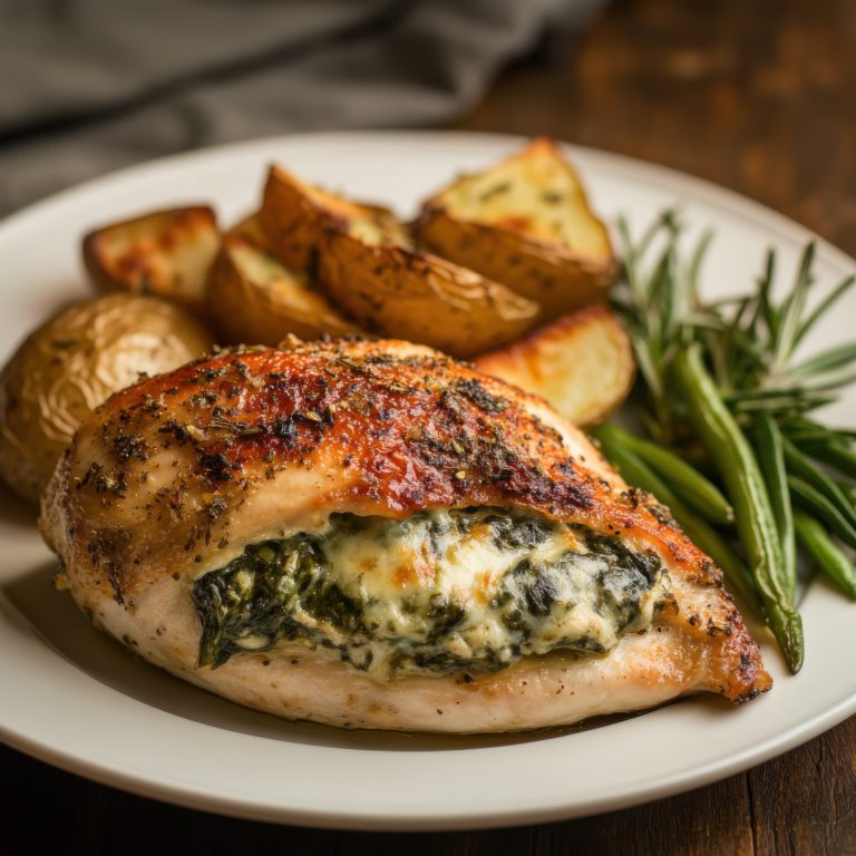 Spinach- and Cheese-Stuffed Chicken Breast