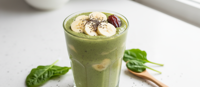 Creamy Date-Banana Green Smoothie