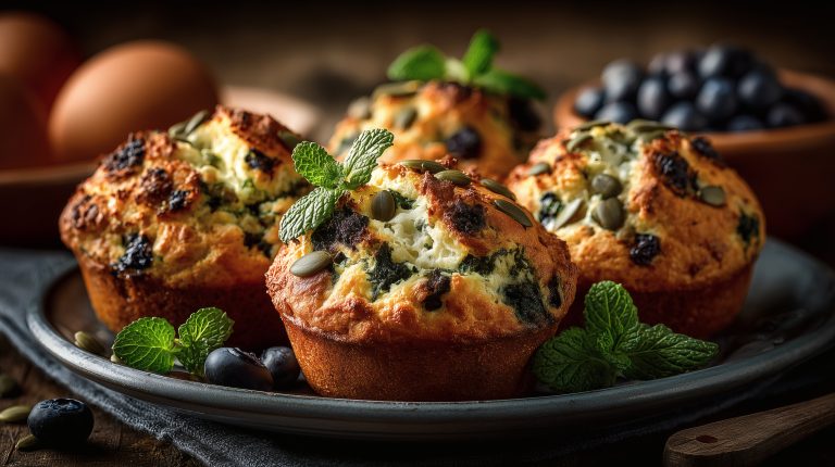 Greek Yogurt Berry Pepita Muffins