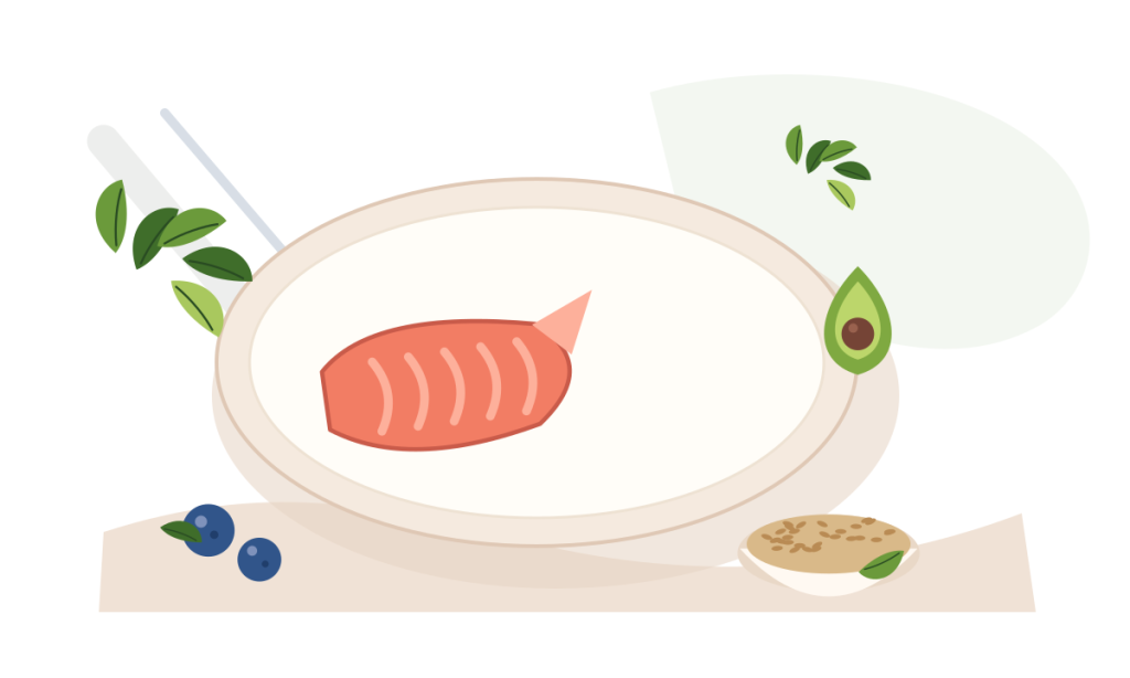 Cardiovascular Disease and nutrition food illustration