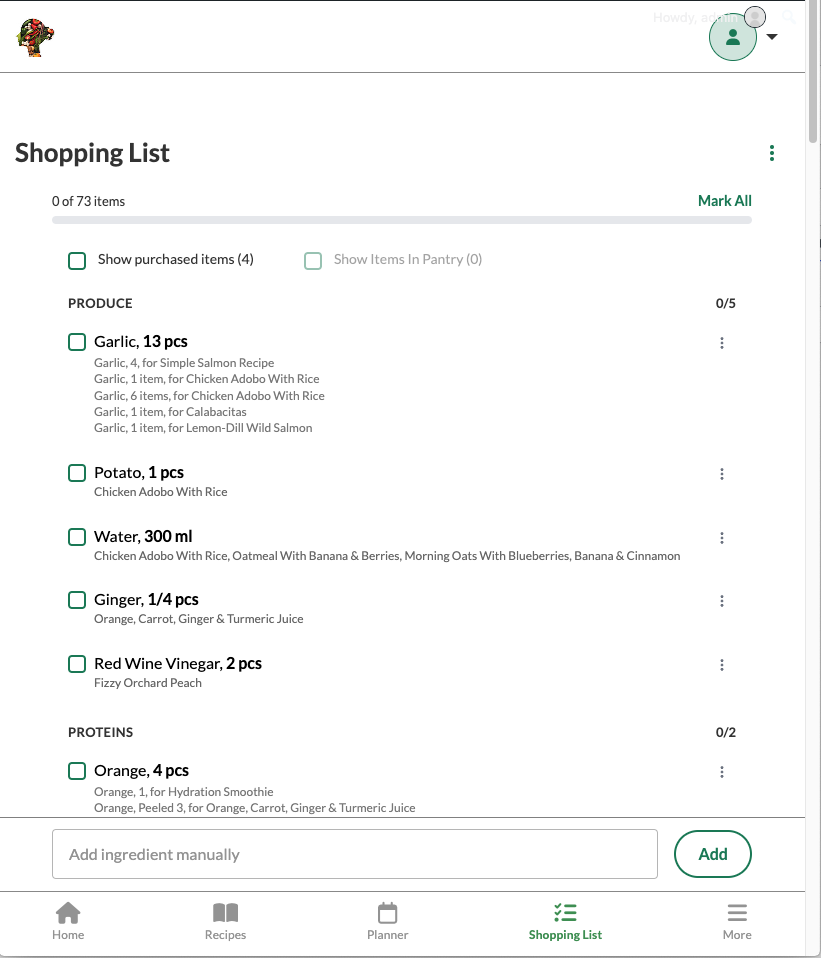 Shopping List
